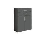 Mid.you , Anthrazit , Holzwerkstoff , 1 Fächer , 2 Schublade(n) Schubladen , 84.4x113.6x33 cm , erweiterbar ,