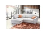 Mid.you , Weiß , Textil , Füllung: Schaumstoffflocken,Schaumstoffflocken , seitenverkehrt montierbar, L-Form , 268x178 cm , Made in EU , Rücken echt, Liegefunktion ,