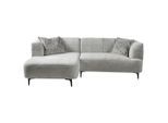 Mid.you , Hellgrau , Textil , Füllung: Polyurethan (Pur) , L-Form, Ottomane links , 247x158 cm , Made in EU ,