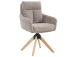 Livetastic , Taupe , Holz, Metall, Textil , Eiche, Pappel , massiv, Sperrholz , 59x92x63 cm , Sitzfläche 360° drehbar ,