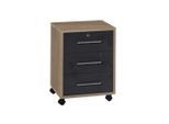 Mid.you , Sonoma Eiche, Anthrazit Hochglanz , Holzwerkstoff , 3 Schublade(n) Schubladen , 44x58x40 cm ,