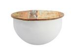 Mid.you , Braun, Weiß , Holz , Mangoholz , massiv , rund , 60x34x60 cm , Stauraum ,