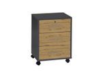 Mid.you , Anthrazit, Eiche Artisan , Holzwerkstoff , 3 Schublade(n) Schubladen , 44x58x40 cm , erweiterbar ,