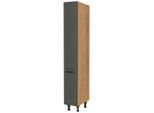 Nobilia , Grün, Eichefarben , Holzwerkstoff , 5 Fächer , nur wie online abgebildet bestellbar , 30x216.6x58 cm , Blauer Engel, Pefc, Goldenes M, Made in Germany, DGM-Klimapakt ,