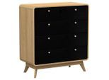 Mid.you , Schwarz, Eichefarben , Holzwerkstoff , 4 Schublade(n) Schubladen , 80x88x39 cm , stehend ,