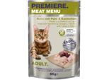 PREMIERE Meat Menu Nassfutter Katze Adult Huhn mit Pute und Kaninchen 48x85 g