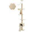 Pawz Road Deckenhoher Katzenbaumturm verstellbar beige