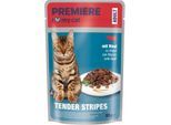 PREMIERE Tender Stripes Nassfutter Katze Adult Rind 112x85 g