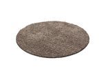 Muratap Basic rond shaggy vloerkleed caramel hoogpolig- 200 cm rond