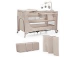 Kinderkraft Reisebett Joy 2, Beige, 60x120 cm, zusammenklappbar, Ausstieg, Babymöbel, Babybetten, Reisebetten