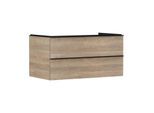 hansgrohe Xelu Q Waschtischunterschrank 54080670 980x485x550mm, 2 Schubkästen, Eiche Natur, mattschwarz