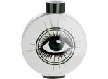 Tischvase GILDE "Deckelvase rund Magic Eye", weiß, B:29cm H:34,5cm T:7,5cm, Keramik, Vasen, Tischvase, Deckelvase, Magic Eye, Musterdesign, Aufbewahrung, modern
