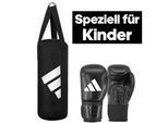 Boxsack ADIDAS PERFORMANCE "Junior Boxing Set", schwarz, Boxsäcke, B/H/L: 19cm x 43cm, Boxsack, B:19cm H:43cm