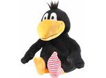 Plüschfigur HEUNEC "Rabe Socke, 25 cm", schwarz, Plüschfiguren, KinderB:15cm L:25cm T:11cm, Plüschfigur, enthält recyceltes Material, B:15cm L:25cm T:11cm