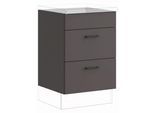 Kochfeldumbauschrank IMPULS KÜCHEN "Tirana", Breite/Höhe: 60/72,3 cm, mit Soft-Close", grau (grafit), B:60cm H:72,3cm T:57,6cm, Dekorfolie, Holzwerkstoff, Schränke, Kochfeldumbauschrank, vormontiert