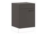 Kochfeldumbauschrank IMPULS KÜCHEN "Tirana", Breite/Höhe: 60/72,3 cm", schwarz (grafit), B:60cm H:72,3cm T:57,6cm, Dekorfolie, Holzwerkstoff, Schränke, Kochfeldumbauschrank, vormontiert, mit Drehtür und einem verstellbaren Einlegeboden
