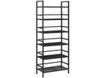 PBJ Schuhregal, Schwarz, Metall, 6 Fächer, 59x144x30 cm, Garderobe, Schuhaufbewahrung, Schuhregale