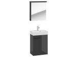 P & B Gästebad, Anthrazit, Holzwerkstoff, 2 Fächer, 50 cm, hängend, Badezimmer, Gäste-WC