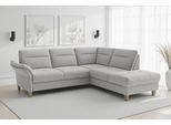 sit&more "Pamela L-Form, B: 218 cm, optional Schlaffunktion & Bettkasten" wahlweise mit Armteilverstellung, Sofa mit Federkern, Sitzhöhe: 48 cm