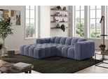 Ecksofa COTTA "Rocco L-Form, B: 248 cm, modernes Bubble-Sofa, großzügiger Sitzkomfort", blau (light coal), B:248cm H:73cm T:93cm, 92% POLYESTER (PES) / 8% POLYAMID (PA), Sofas, Ecksofa, Wohnlandschaft-Charakter, frei stellbar, modernes Design