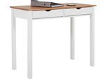 Schreibtisch HOME AFFAIRE "Gava", weiß (weiß, naturfarben, weiß, naturfarben), B:100cm H:80cm T:50cm, Tische, Schreibtisch, massives Kiefernholz, für das home office, Breite 100/120/140 cm