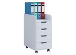 Container VCM "Rollcontainer Bürocontainer Schublade Konal Maxi", weiß, B:40cm T:50cm, Obermaterial: 100% Holz Wood., Rollwagen, Container