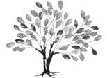 Wanddekoobjekt GILDE "Wandrelief, Baum, "Tree", Metall, grau, silberfarben", silber (grau, silberfarben), B:115cm H:102cm T:2cm, Metall, Wanddekoobjekte, Wanddekoobjekt, Wandrelief Tree Baum Naturmotiv Wanddeko Wohnzimmer