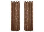 Gardine OTTO HOME "Quinnton", braun (braun, goldfarben), B:140cm H:145cm, Polyester, Polyester, Gardinen, Gardine, Metallic-Akzente, Gardine, mittelleichter Stoff, halbtransparent