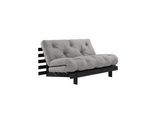Daybett KARUP DESIGN "Roots Sofa Bed, Schlafsofa,, Bettfunktion, FSC-Massivholz", grau (grau, raw), B:140cm H:85cm, Bezug: 80% Baumwolle, 20% Polyester, Daybetten, Daybett, Inkl. Futonmatratze, Made in Europe, langlebig, B: 140 oder 160 cm
