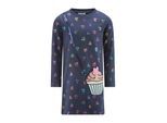 Jerseykleid HAPPY GIRLS, Mädchen, Gr. 104, N-Gr, Langarm, Jersey, navy, Jersey, Obermaterial: 100% Baumwolle, bedruckt, Rundhals, Kleider Jerseykleid, Baumwolle, Cupcake Applikation, Pailletten