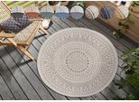 Teppich HANSE HOME "Porto Wendeteppich", weiß (linen weiß), H:5mm Ø:140cm, Kunstfaser, Teppiche, Teppich, In-& Outdoor, Wetterfest, Balkon, Garten, Wohnzimmer, Wasserfest