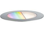 LED Gartenleuchte PAULMANN "Outdoor Plug & Shine Einbauleuchte Floor RGBW IP67 ZigBee", silber (edelstahlfarben), H:3cm Ø:7cm, Leuchten, LED Gartenleuchte, IP67, ZigBee RGBW