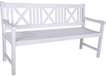 Gartenbank GARDEN PLEASURE "Malmö", weiß, B:154cm H:89cm T:59cm, Massivholz, Sitzbänke, Gartenbank