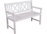 Gartenbank GARDEN PLEASURE "Malmö", weiß, B:120cm H:88cm T:54cm, Massivholz, Sitzbänke, Gartenbank, BxTxH:120x54x88 cm