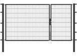 Zaundoppeltür ALBERTS "Flexo", grau (anthrazit), B:300cm H:160cm, Stahl, Tore, Zaundoppeltür, in verschiedenen Abmessungen