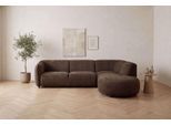 Ecksofa OTTO HOME "OSTRUP Rundsofa, L-Form, Naturtöne, Boucle oder Chenille", braun, B:273cm H:73cm T:250cm, 100% Polyester, Sofas, Ecksofa, Breite 273 cm, organische Form mit sanften Rundungen
