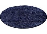 Hochflor-Teppich AYYILDIZ TEPPICHE "Life Shaggy 1500 , auch als Läufer und in Rund erhältlich" Gr. 10, blau (navy), H:30mm Ø:200cm, Kunstfaser, Teppiche, Hochflor-Teppich, Langflor, uni, große Farb- und Größenauswahl. Wohnzimmer, alle Räume