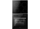 AMICA Elektro-Herd-Set "EHC 933 331 S", Energieeffizienz: A, schwarz (schwarzglas), Herdsets, Sicher kochen, flexibel backen – alles im Griff, Elektro-Herd-Set