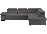 Ecksofa SIT & MORE "Alcudia L-Form, B: 272 cm, Arm- und Kopfteilverstellung, Eckcouch", braun (mocca), B:272cm H:73cm T:226cm, NaturLEDER;Spannstoff, Sofas, Ecksofa, mit Schlaffunktion, Komfortsitz