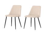 Esszimmerstuhl VENTURE HOME, beige, beige, schwarz, B:48cm H:83cm, Polyester, Polyurethan, Stahl, Stühle, Esszimmerstuhl, Polsterstuhl, weicher Bezug, Stahlbeine, gepolstert, modern