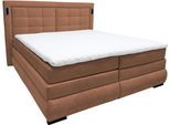 Boxspringbett OTTO HOME "MIVVA mit Bettkasten, mit Taschenfederkernmatratze H3, H3/H4 mix, H4", terra, B:204cm L:215cm, Holz teilmassiv, Holzwerkstoff, Spanplatte, Komplettbetten, Boxspringbett, mit Kaltschaum- oder Visco-Topper (bei H4), Komfortliegehöhe 67cm