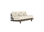 Daybett KARUP DESIGN "Roots Sofa Bed, Schlafsofa,, Bettfunktion, FSC-Massivholz", beige (linen, raw), B:160cm H:85cm, Bezug: 75% Baumwolle, 25% Leinen, Daybetten, Daybett, Inkl. Futonmatratze, Made in Europe, langlebig, B: 140 oder 160 cm