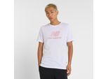 Laufshirt NEW BALANCE "Heathertech Logo T-Shirt", Herren, Gr. XXL, weiß (weiß (100)), Obermaterial: 65% Polyester, 35% Baumwolle, Shirts Laufshirt, aus Polyester und Baumwolle