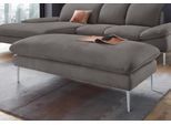 Hocker W.SCHILLIG "enjoy&MORE", grau (grau r66), B:151cm H:45cm T:71cm, Chenille-Flachgewebe R66 (85% Polyester, 15% Nylon);Longlife Xtra-Leder Z59: Glattleder mit modischer Prägung. Hautstärke 0, 9 - 1, 1 mm;Stoff S37 (100% Polyester), Hocker, Hocker, Füße silber matt, Breite 151 cm