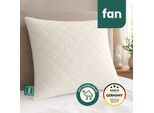 Naturfaserkissen FAN "Gobi, Kopfkissen in 40x80 & 80x80 cm, Made in Germany", beige (natur), B:80cm L:80cm, Bezug: 100% Baumwolle. Steppfüllung: 97% Kamelhaar, 3% sonstige Fasern. Füllung: 97% Wolle, 3% sonstige Fasern, Kopfkissen, Naturfaserkissen, Kissenbezug aus Baumwolle mit Kamelhaar versteppt, Füllung aus Wolle
