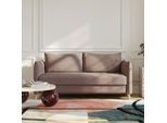 BRUNO Schlafsofa 160cm in Braun | Pillow | stabiles Massivholz & Boxspringkomfort