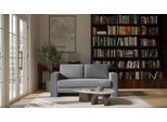 BRUNO Schlafsofa 140cm in Dunkelgrau | Schmal | stabiles Massivholz & Boxspringkomfort