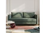 BRUNO Schlafsofa 160cm in Grün | Pillow | stabiles Massivholz & Boxspringkomfort