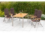 Garten-Essgruppe MERXX "Keros", braun (hellbraun), Obermaterial: 100% Polyester. Füllung: 100% Polyurethan, Sitzmöbel-Sets, Garten-Essgruppe