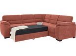Ecksofa SIT & MORE "Montego L-Form, B: 256 cm, große Stoffauswahl, Komfortsitzhöhe 46 cm", orange (terra), B:255cm H:88cm T:225cm, Luxus-Microfaser (90% Polyester, 10% Polyamid);Struktur (100% Polyester);Luxus-Microfaser ALTARA NUBUCK (100% Polyester), Sofas, Ecksofa, mit Schlaffunktion und Schubkasten mit Stauraum